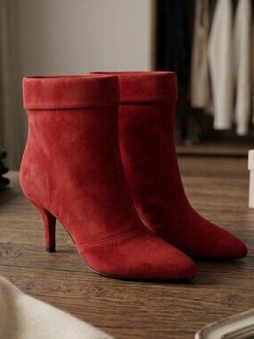 Vince Camuto Ramba Red Suede Stiletto Heel Ankle Booties VC-AMVITA 8.5